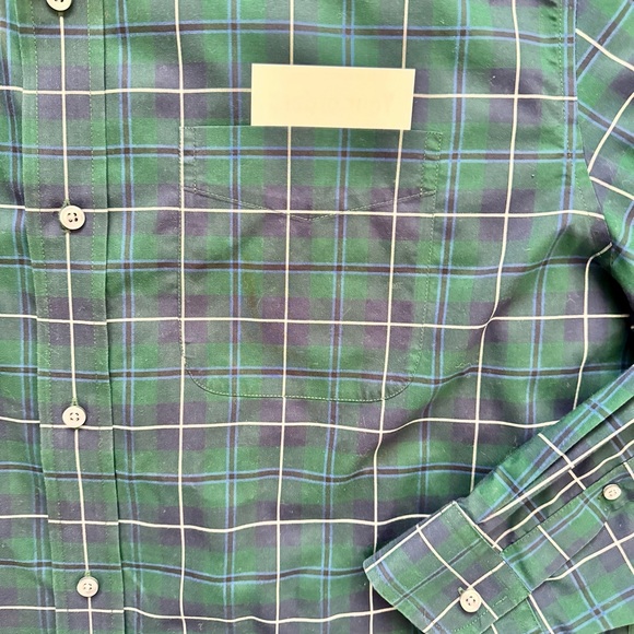 L.L. Bean Traditional Fit Cotton Blue Green Plaid Tartan Button Down Shirt Sz L - Picture 6 of 16
